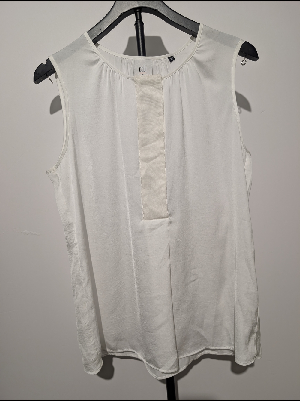 CAbi Cream Pleated Front Camisole S Ivory Sleeveless Blouse Top